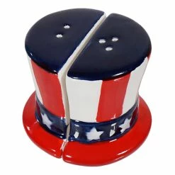 Promo ⌛ Traditions Uncle Sam Hat Salt & Pepper Shakers Set/2 ⭐