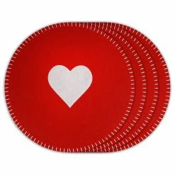 Best deal ⌛ Traditions Felt Heart Round Placemats Set/4 🔔