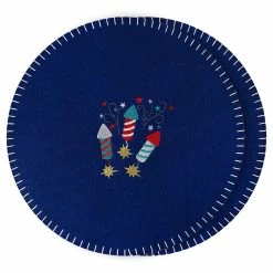 Outlet ❤️ Traditions Sparkler Felt Round Placemats Set/2 😀