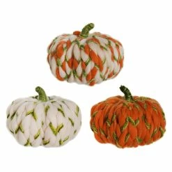 Best Pirce 😉 Traditions Orange, White & Green Wooly Pumpkins Set/3 ⌛