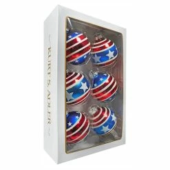 Flash Sale 🛒 Traditions Stars & Stripes Glass Ball Ornaments Set/6 ✔️