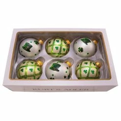 Cheap 🛒 Traditions Irish Glass Ball Ornaments Set/6 💯 -Ornament shop GG0886c