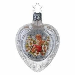 New 💯 Traditions Cherub In Plumeria Vintage Holiday Heart Ornament 🧨