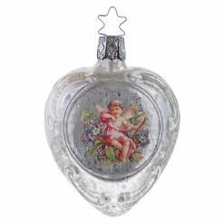 Coupon ❤️ Traditions Cherub In Pink 👗 Dress On Vintage Holiday Heart Ornament 👏