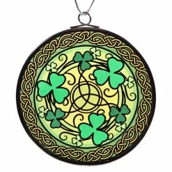 Buy 🧨 Traditions St. Patrick's Stained Glass Shamrock Ornament 🧨