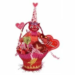 Promo 😉 Valentine Cat In Cupcake Tray - Traditions Exclusive 👍