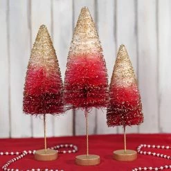 Wholesale 🛒 Traditions Strawberries & Cream Bottle Brush Trees Set/3 💯 -Ornament shop LC1535 display