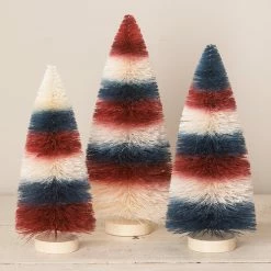 Budget 🎉 Traditions Americana Striped Bottle Brush Trees Set/3 🛒 -Ornament shop LC1537b