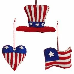 Best deal 🧨 Traditions Patriotic Flag, Heart & Hat Ornaments Set/3 😉