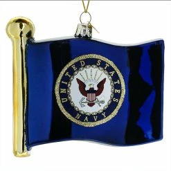 Flash Sale 💯 Traditions U.S. Navy Glass Flag Ornament 🥰