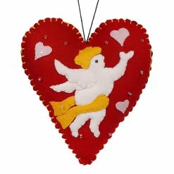 Promo 😉 Traditions Red Heart Angel Pillow Ornament ✔️