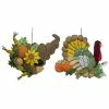 Hot Sale ⌛ Traditions Cornucopia & Turkey Ornaments Set/2 😍 -Ornament shop NW335024