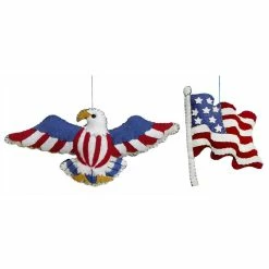 Best Sale 👏 Traditions Eagle & Flag Ornaments Set/2 😉