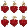 New 😀 Traditions Red Glitter Hearts Ornaments Set.6 ✨ 2 New 😀 Traditions Red Glitter Hearts Ornaments Set.6 ✨ -Ornament shop OW30010