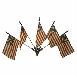 Flash Sale 🥰 Traditions Primitive Flag Wall Mount With Five Flags Set/6 🧨