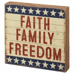 New ✔️ Traditions Faith, Family & Freedom Box Sign 😉