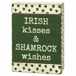 Cheap 🔔 Traditions Irish Kisses & Shamrock Wishes Slat Box Sign 😀
