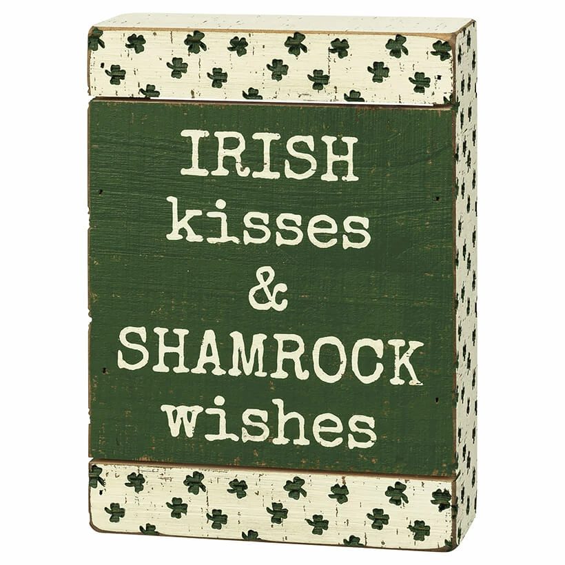 Cheap ๐ Traditions Irish Kisses & Shamrock Wishes Slat Box Sign ๐ 3 Cheap ๐ Traditions Irish Kisses & Shamrock Wishes Slat Box Sign ๐