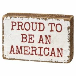 Promo 🌟 Traditions Proud To Be An American Block Sign 🛒