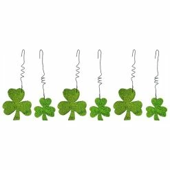 Outlet 👍 Traditions Green Glittered Shamrock Ornaments Set/6 😀