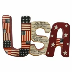 Budget 👏 Traditions USA Word Block Sign 🎁