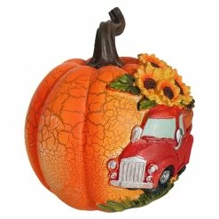 Discount 🔥 Traditions Orange Harvest Pumpkin With Red Truck & Sunflowers 🔥 -Ornament shop SS2484560pb