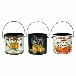 Brand new 😍 Traditions Harvest Scene Tin Buckets Set/3 😀