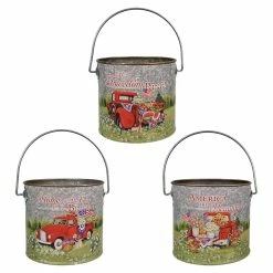 Best Sale 😀 Traditions Metal Americana Truck Design Buckets Set/3 ✔️