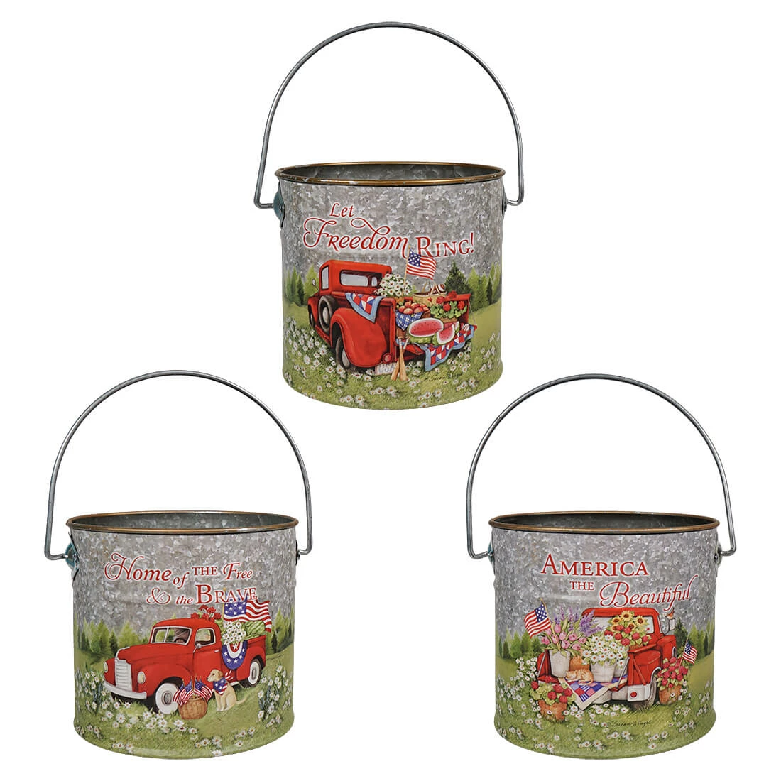 Best Sale π Traditions Metal Americana Truck Design Buckets Set/3 βοΈ 3 Best Sale π Traditions Metal Americana Truck Design Buckets Set/3 βοΈ