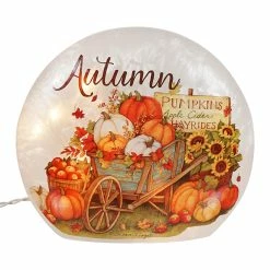 Best Sale ✨ Traditions Lighted Autumn Frosted Glass Harvest Luminary ✔️