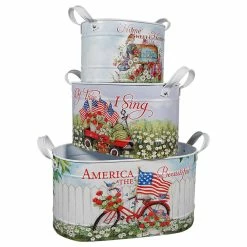 Best Pirce 🧨 Traditions Nesting Galvanized Metal Americana Buckets Set/3 🛒