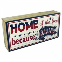 New 🛒 Traditions Home Of The Free Wood Americana Block 🔥