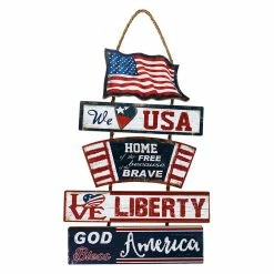 Budget 🌟 Traditions Wood Americana Flag Wall Hanging Sign 👏