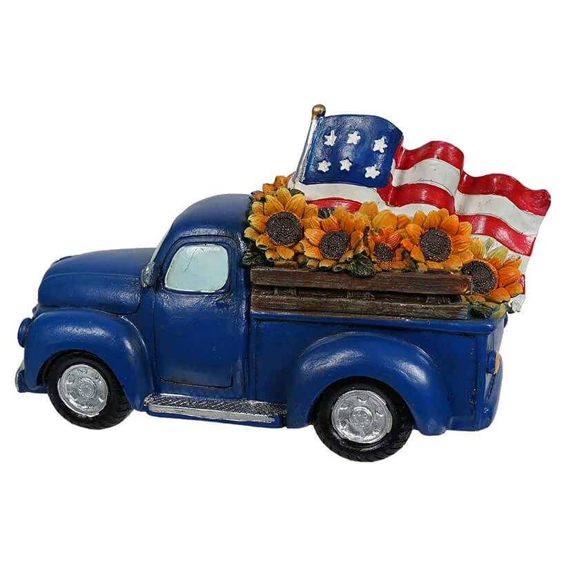 Outlet π Traditions Blue Americana Truck With Sunflowers & Waving Flag π― 4 Outlet π Traditions Blue Americana Truck With Sunflowers & Waving Flag π― - Image 2