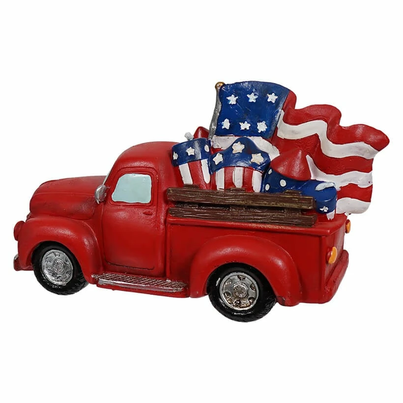 Brand new ✔️ Traditions Red Americana Truck With Fireworks & Waving Flag 😀 4 Brand new ✔️ Traditions Red Americana Truck With Fireworks & Waving Flag 😀 - Image 2