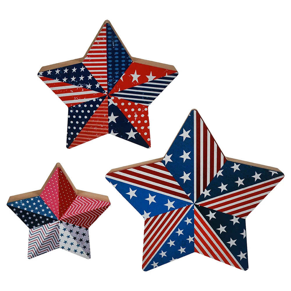 Deals π Traditions Wood Americana Star Blocks Set/3 π 3 Deals π Traditions Wood Americana Star Blocks Set/3 π