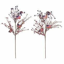 Promo ⌛ Traditions Red, White & Blue Americana Spray With Berries Set/2 🤩