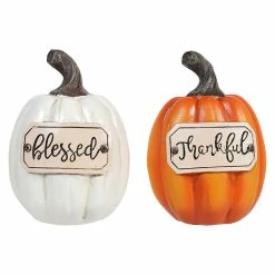 Hot Sale 🌟 Traditions Orange & White Resin Harvest Pumpkins Set/2 ⌛