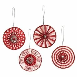 Outlet 😍 Traditions Valentine Rosette Ornaments Set/4 ⭐