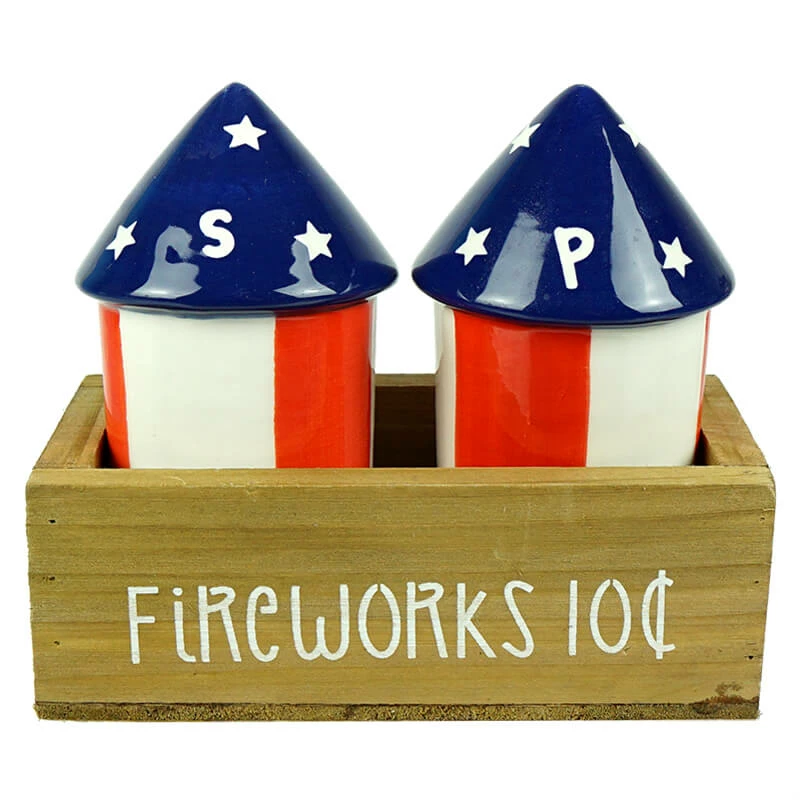 Cheapest 🔥 Traditions Fireworks With Crate Salt & Pepper Shakers Set/3 🛒 3 Cheapest 🔥 Traditions Fireworks With Crate Salt & Pepper Shakers Set/3 🛒