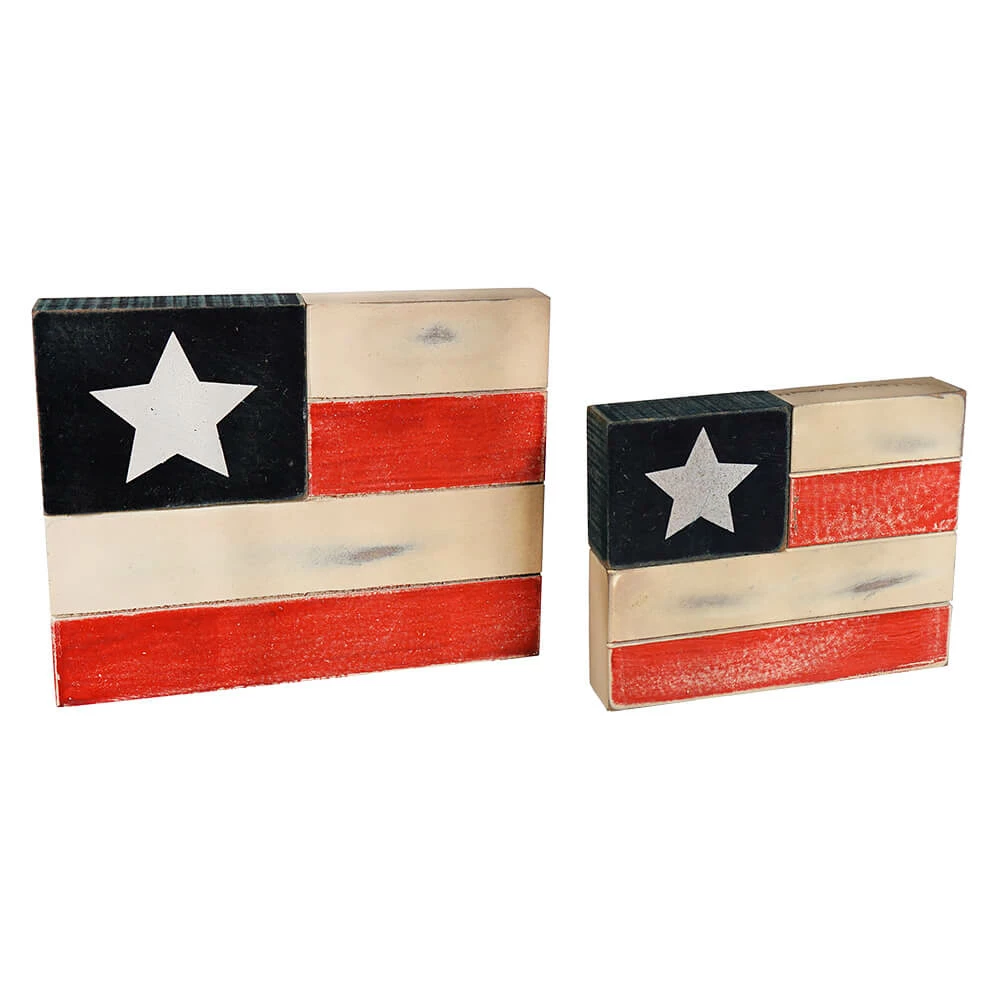 Brand new π₯ Traditions American Flag Stacked Block Decor Set/2 π€© 3 Brand new π₯ Traditions American Flag Stacked Block Decor Set/2 π€©