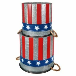 Coupon 😀 Traditions Metal Nesting Americana Containers Set/2 ✔️ -Ornament shop TPA7543b