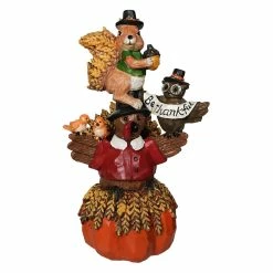 Promo ❤️ Traditions Harvest Stacked Turkey & Squirrel Figure ✔️