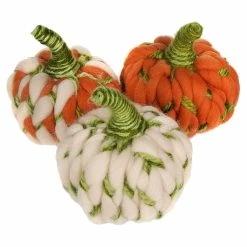 Best Pirce 🌟 Traditions Small Wooly Pumpkins Set/3 ⭐