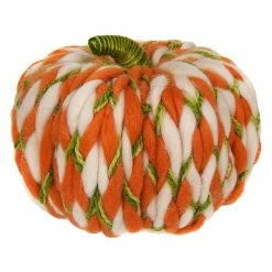 Budget 🎉 Traditions Orange & White Large Wooly Pumpkin ⭐
